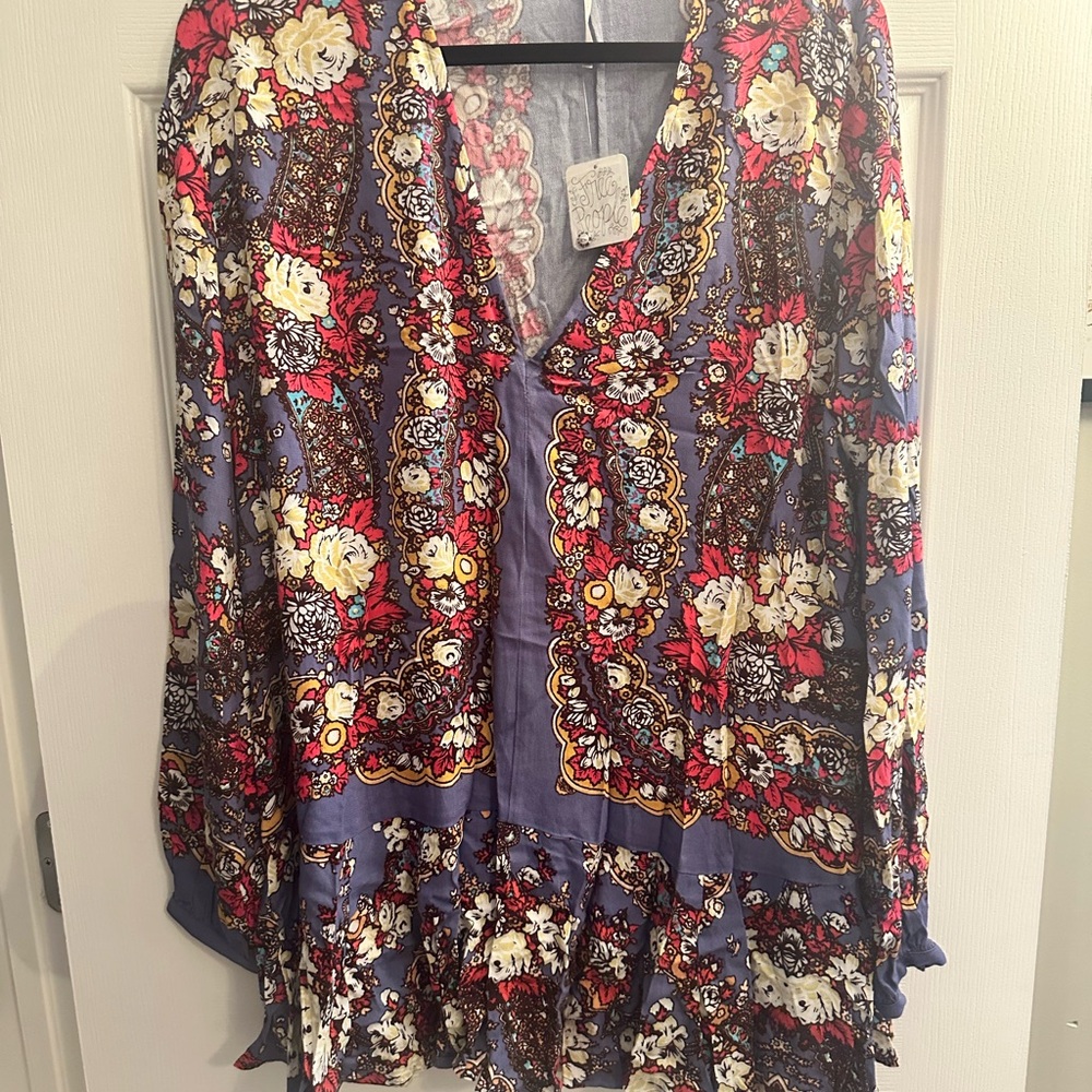 Free People Floral V-Neck Women's Top